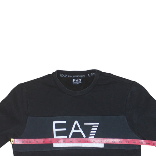Emporio Armani EA7 Men's Black Logo Sweatshirt M Pullover