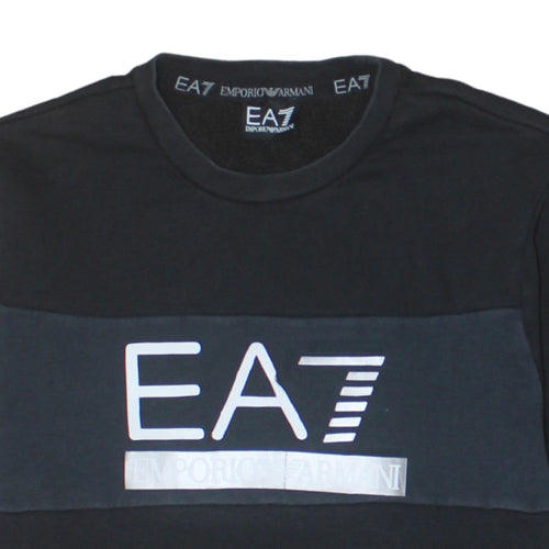 Emporio Armani EA7 Men's Black Logo Sweatshirt M Pullover