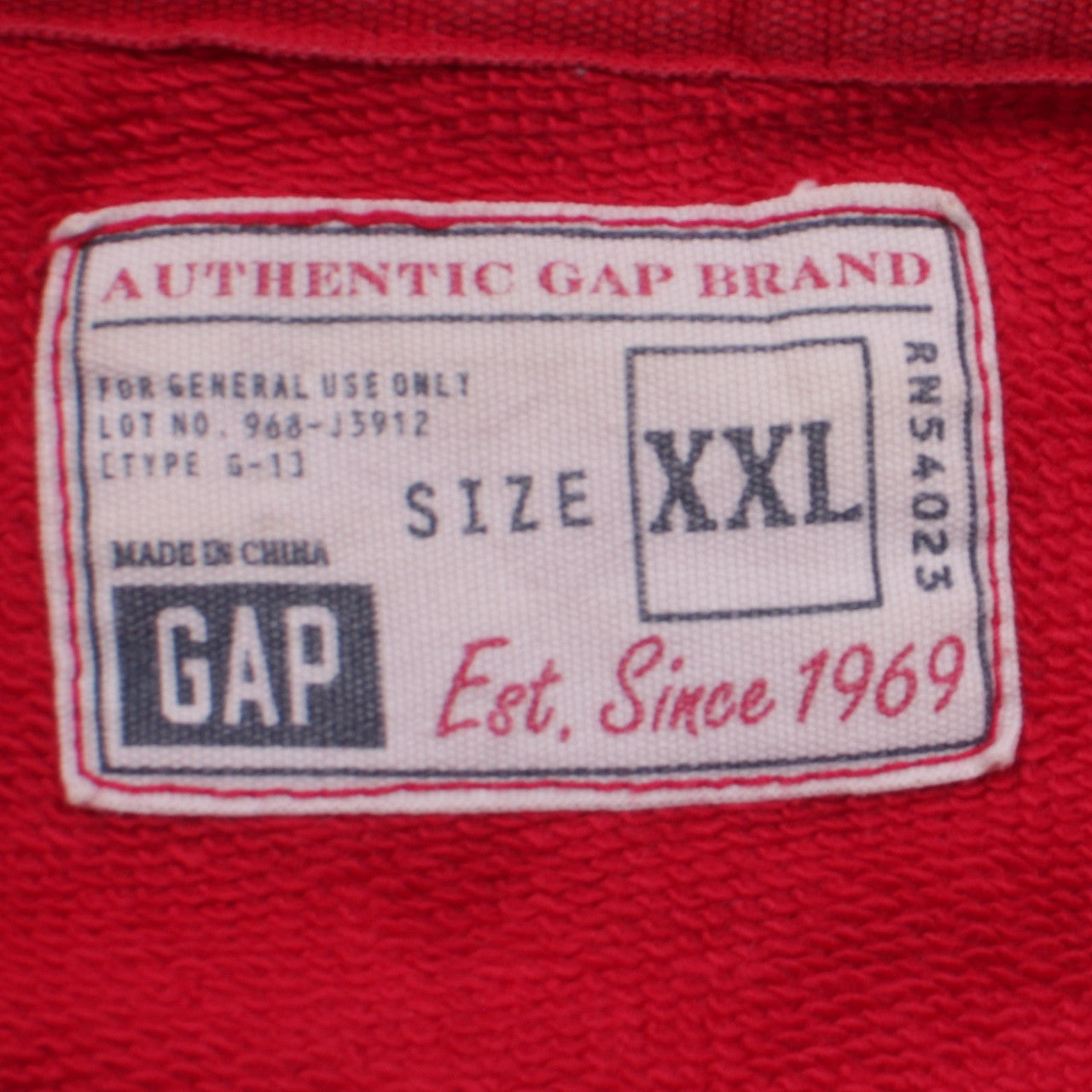 GAP Mens Red 2XL Full Zip Hoodie Sweatshirt with Logo