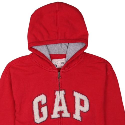 GAP Mens Red 2XL Full Zip Hoodie Sweatshirt with Logo