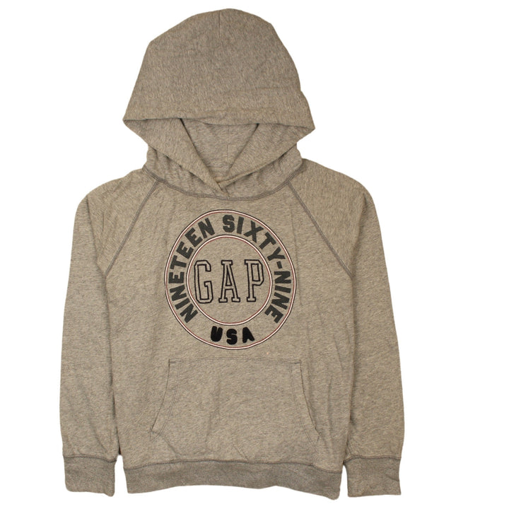 GAP Men's Grey Pullover Hoodie L 1969 USA Logo Fleece Sweatshirt