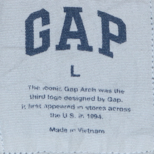 GAP Men's Grey Pullover Hoodie L 1969 USA Logo Fleece Sweatshirt