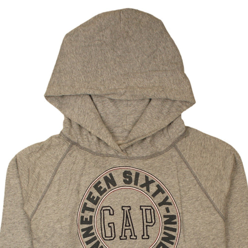 GAP Men's Grey Pullover Hoodie L 1969 USA Logo Fleece Sweatshirt