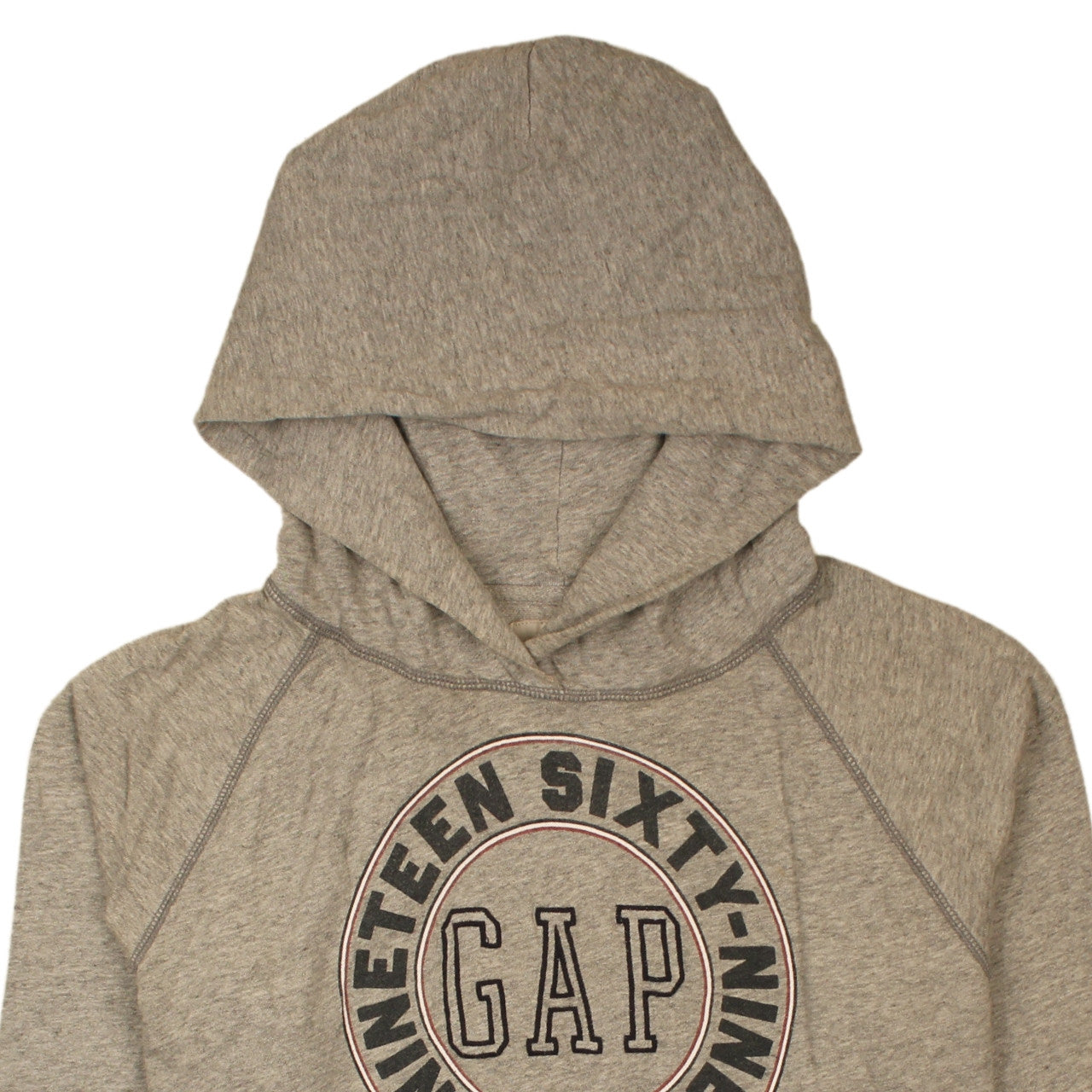 GAP Men's Grey Pullover Hoodie L 1969 USA Logo Fleece Sweatshirt
