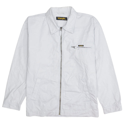 Wrangler Men White 2XL Cotton Full Zip Basic Jacket