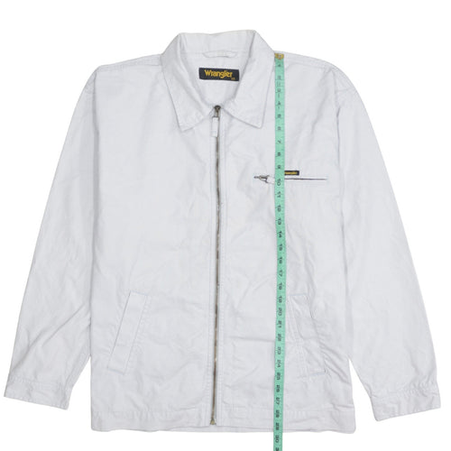 Wrangler Men White 2XL Cotton Full Zip Basic Jacket