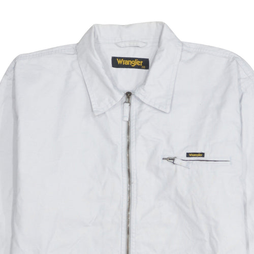 Wrangler Men White 2XL Cotton Full Zip Basic Jacket