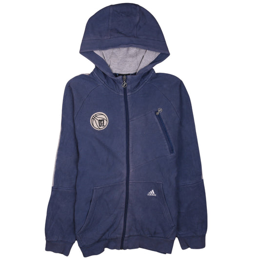 Adidas Men's Blue Full Zip Hoodie Medium Basketball Graphic