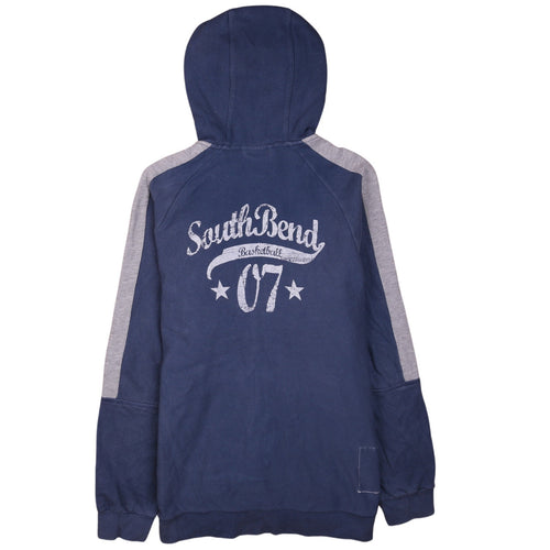Adidas Men's Blue Full Zip Hoodie Medium Basketball Graphic