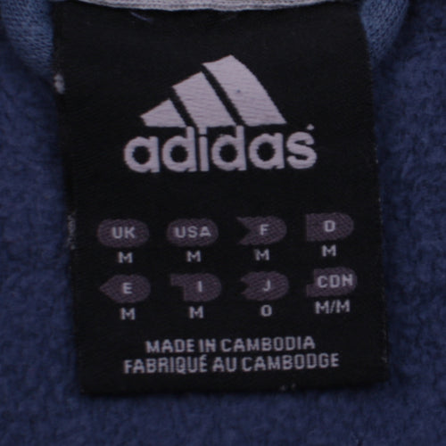 Adidas Men's Blue Full Zip Hoodie Medium Basketball Graphic