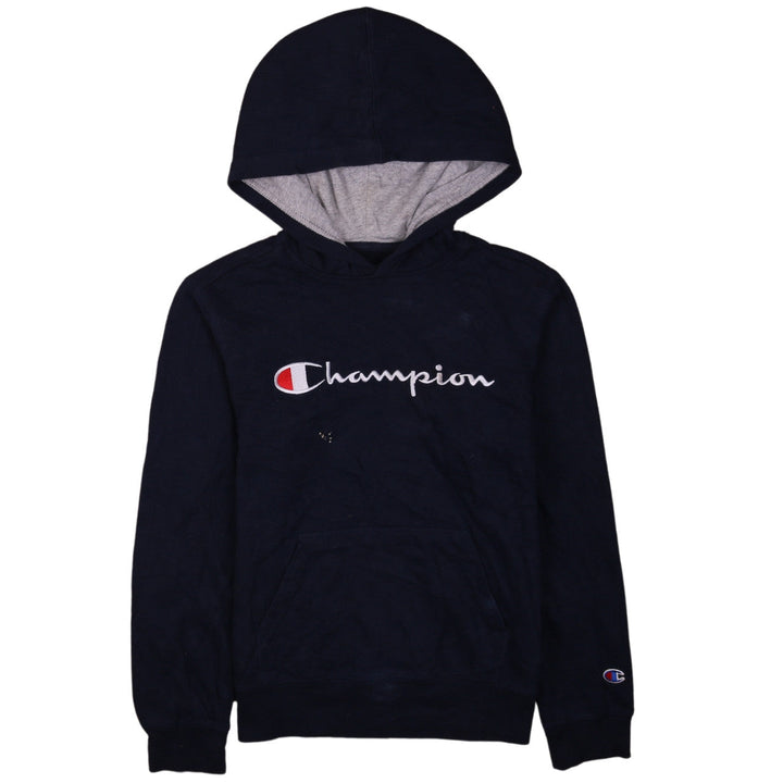 Champion Women's Navy Pullover Hoodie L - Logo, Cotton Blend