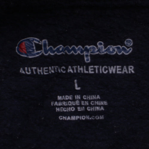 Champion Women's Navy Pullover Hoodie L - Logo, Cotton Blend
