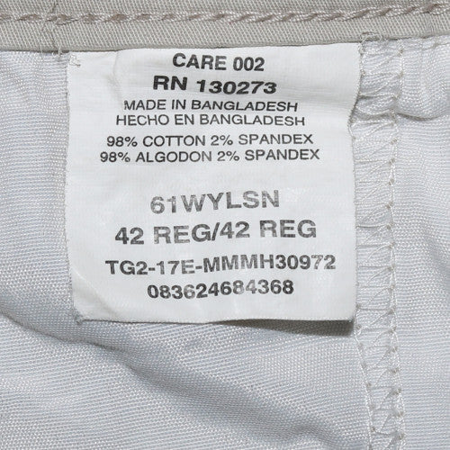 Marks and Spencer Men's Beige Chino Shorts Size 42 Regular Cotton Blend