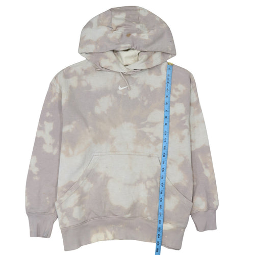 Nike Men Beige Tie Dye Pullover Hoodie Size M Fleece Sportswear