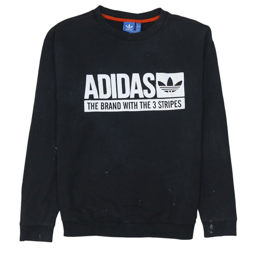 Adidas Womens Black Crew Neck Pullover Sweatshirt Size 12
