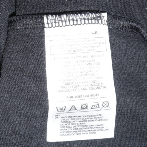 Adidas Womens Black Crew Neck Pullover Sweatshirt Size 12
