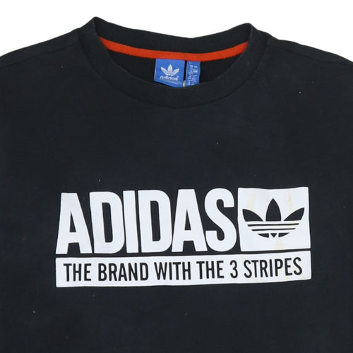 Adidas Womens Black Crew Neck Pullover Sweatshirt Size 12
