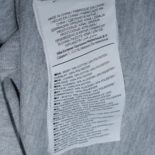 Nike Men’s Grey Full Zip Hoodie Size S Regular Fit