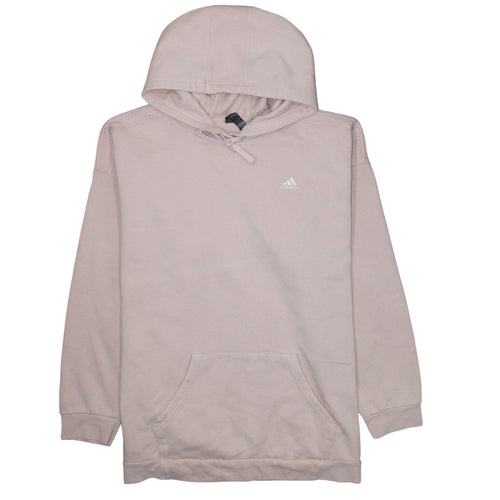 Adidas Women's Beige Pullover Hoodie Size 12/14 Cotton Blend Casual