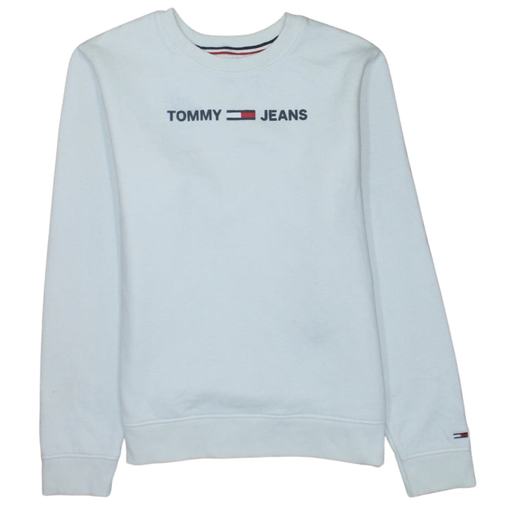 Tommy Jeans Womens White Crew Neck Pullover Sweatshirt M