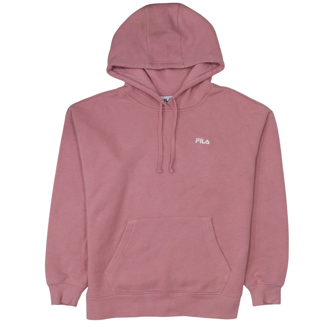 Fila Women’s Pink Pullover Hoodie L Embroidered Logo Sweatshirt