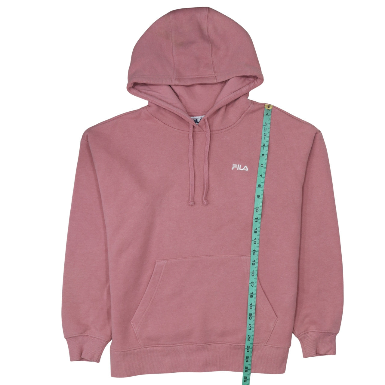Fila Women’s Pink Pullover Hoodie L Embroidered Logo Sweatshirt