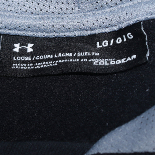 Under Armour Men's Black L Pullover Hoodie ColdGear Fleece Sportswear