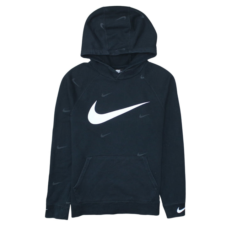 Nike Boys Black XL Pullover Hoodie with White Logo and Kangaroo Pocket