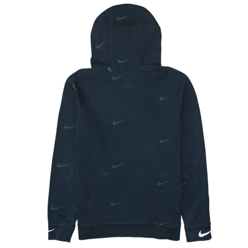 Nike Boys Black XL Pullover Hoodie with White Logo and Kangaroo Pocket