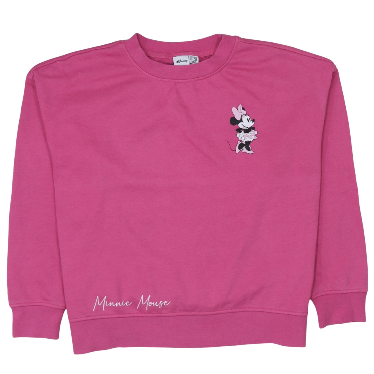 Disney Primark Womens Pink Minnie Mouse Pullover Sweatshirt Size S 10/12