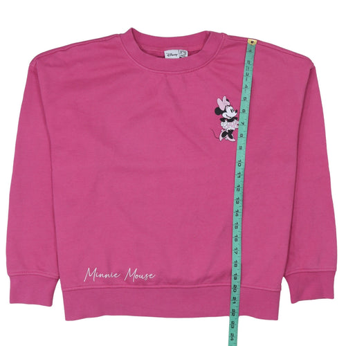 Disney Primark Womens Pink Minnie Mouse Pullover Sweatshirt Size S 10/12