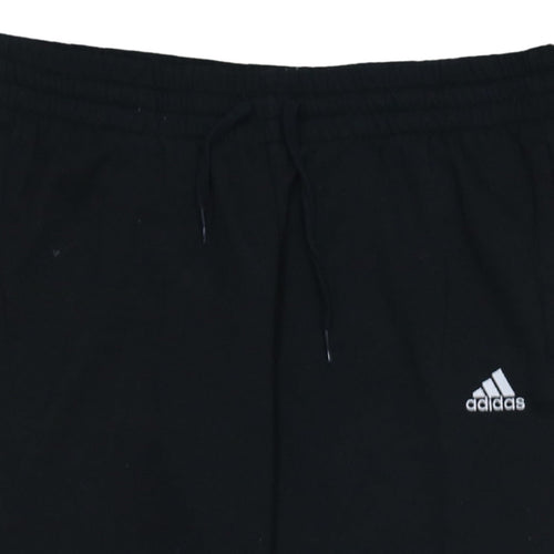 Adidas Women Black L 16-18 Jogger Sweatpants Elastic Waist Pockets