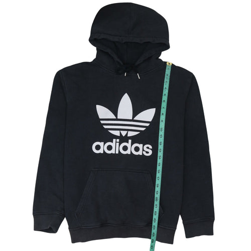 Adidas Men’s Black Pullover Hoodie Size L Trefoil Logo Fleece Sweatshirt