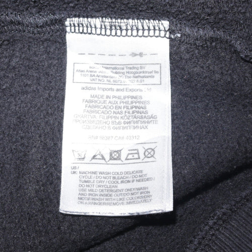 Adidas Men’s Black Pullover Hoodie Size L Trefoil Logo Fleece Sweatshirt