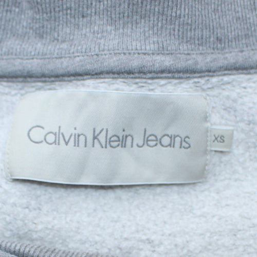 Calvin Klein Jeans Mens Grey XS Crew Neck Logo Sweatshirt