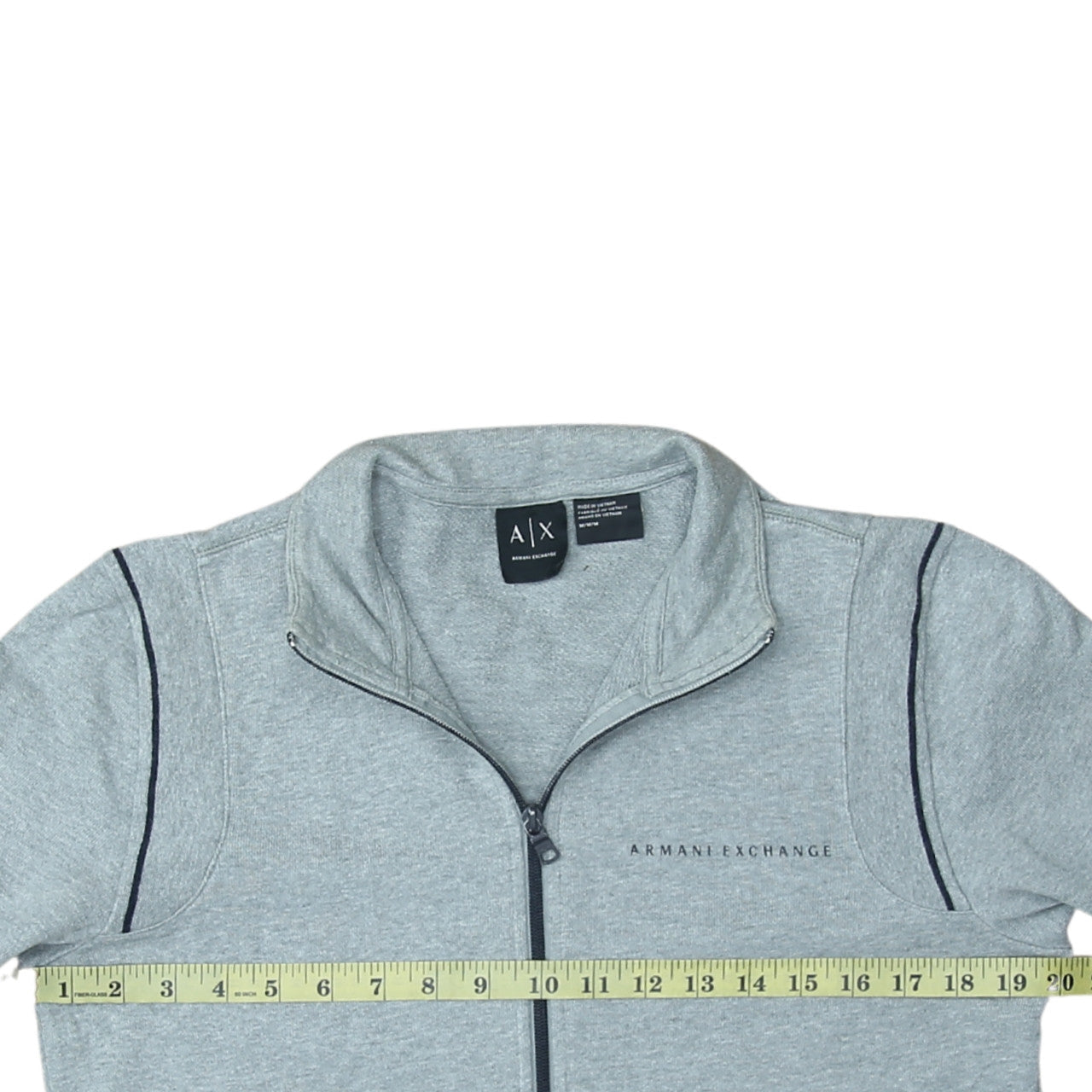 Armani Exchange Men's Grey Full Zip Cotton Sweatshirt M