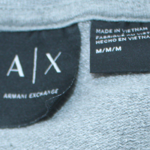 Armani Exchange Men's Grey Full Zip Cotton Sweatshirt M
