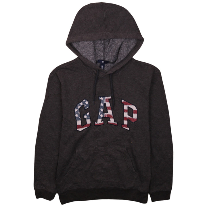 GAP Womens Brown Pullover Hoodie XS American Flag Logo Casual
