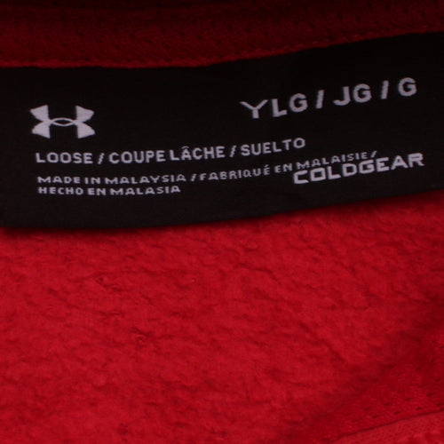 Under Armour Boys Red Pullover Hoodie Bridgewater Basketball YLG