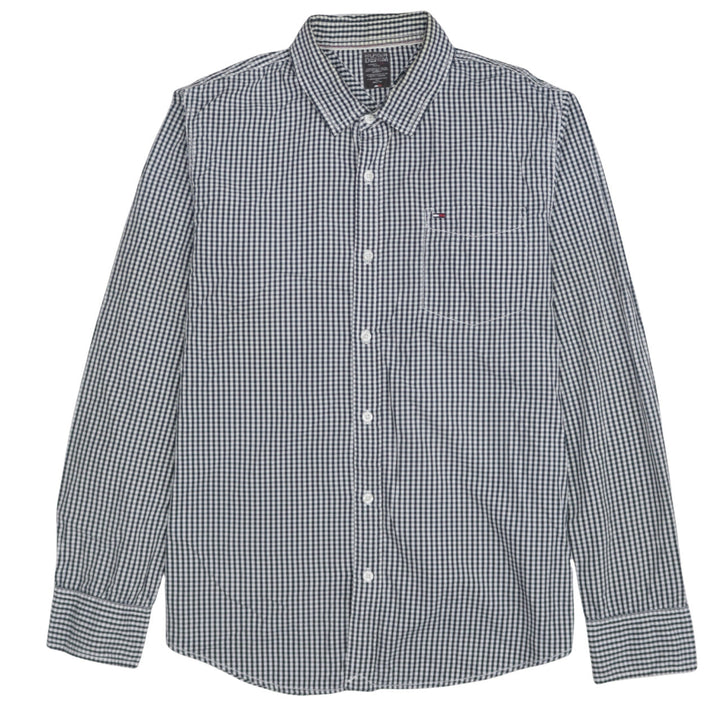 Tommy Hilfiger Men's Blue Check Button-Down Long Sleeve Shirt XL