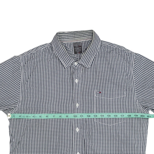 Tommy Hilfiger Men's Blue Check Button-Down Long Sleeve Shirt XL