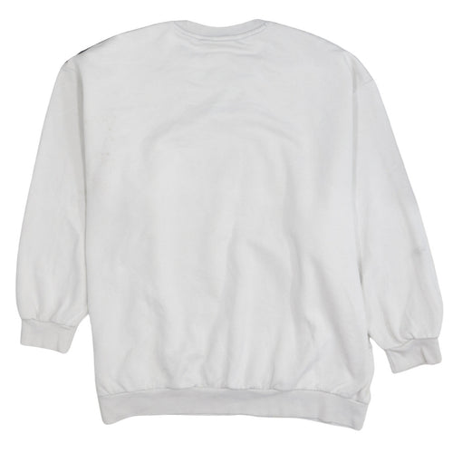 Adidas Men's White Trefoil Logo Pullover Sweatshirt L Fleece