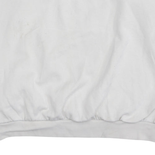 Adidas Men's White Trefoil Logo Pullover Sweatshirt L Fleece