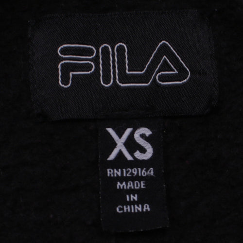 Fila Mens Black Pullover Hoodie XS Regular Fit Cotton Blend