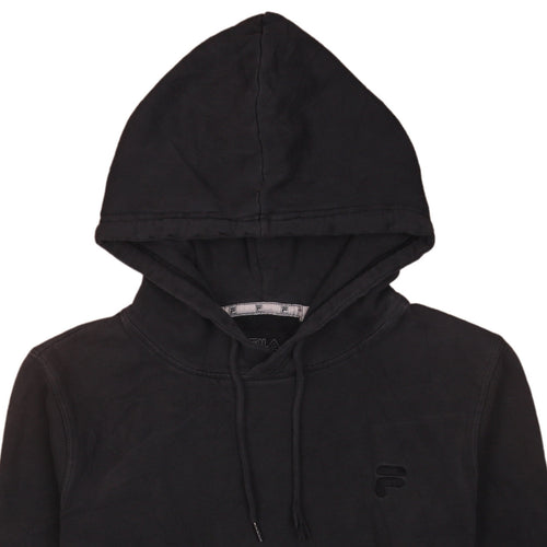 Fila Mens Black Pullover Hoodie XS Regular Fit Cotton Blend