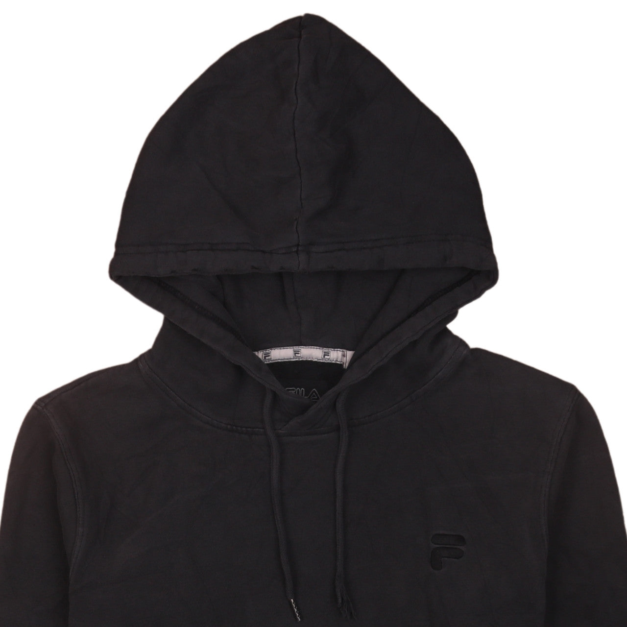 Fila Mens Black Pullover Hoodie XS Regular Fit Cotton Blend