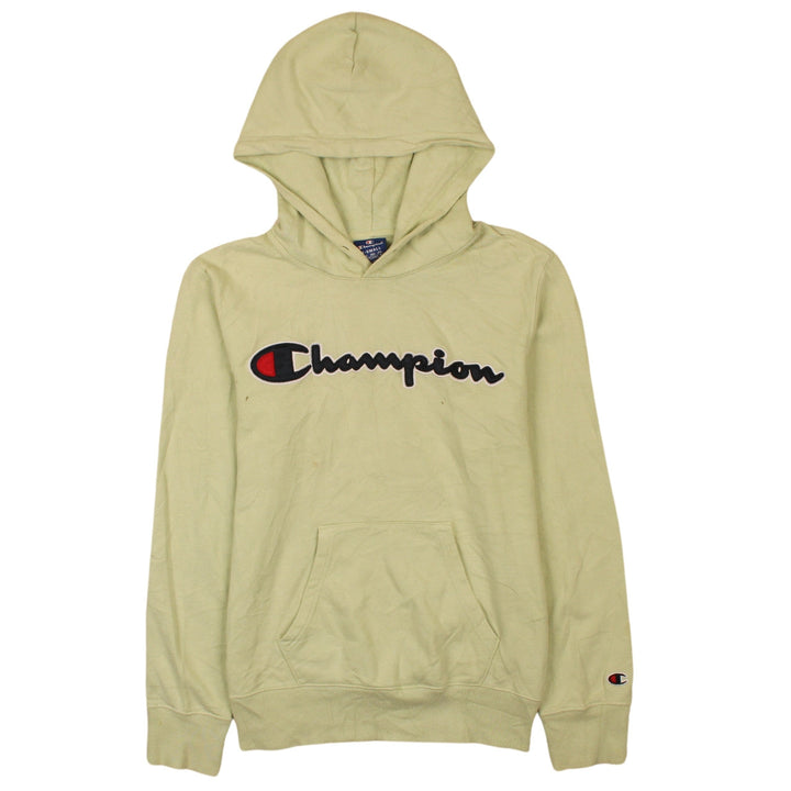 Champion Men's Beige XS Pullover Hoodie with Embroidered Logo