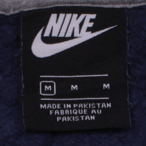 Nike Mens Blue Pullover Hoodie Medium Graphic Logo Sweatshirt