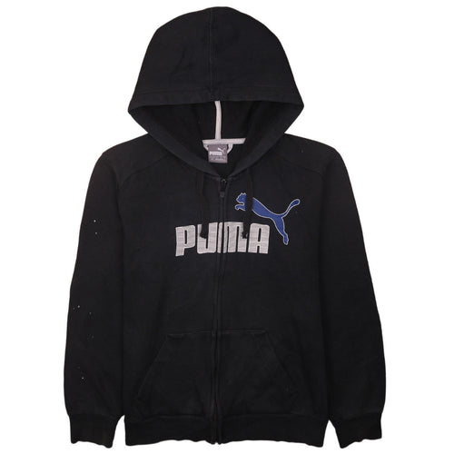 Puma Men's Black Full Zip Hoodie Size S Graphic Logo Sportswear