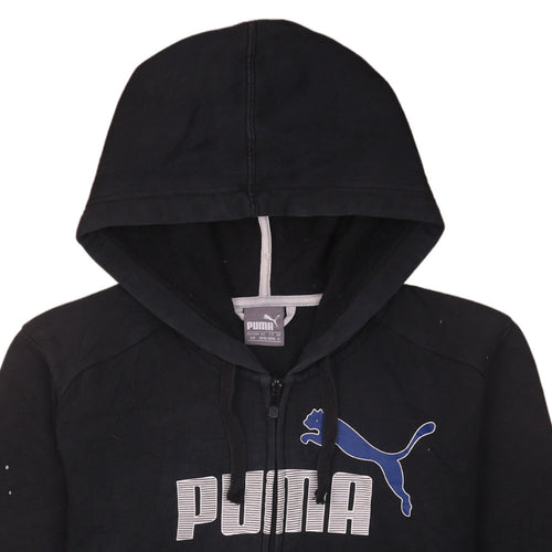 Puma Men's Black Full Zip Hoodie Size S Graphic Logo Sportswear